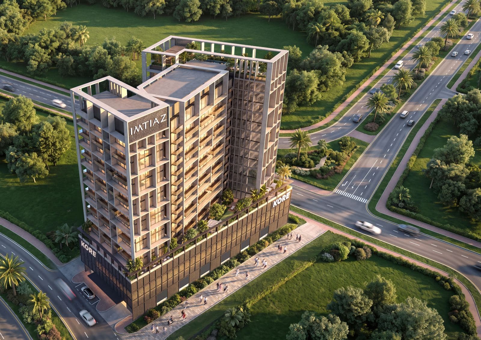 KORE by Imtiaz in Dubai Land Residence Complex — aerial view