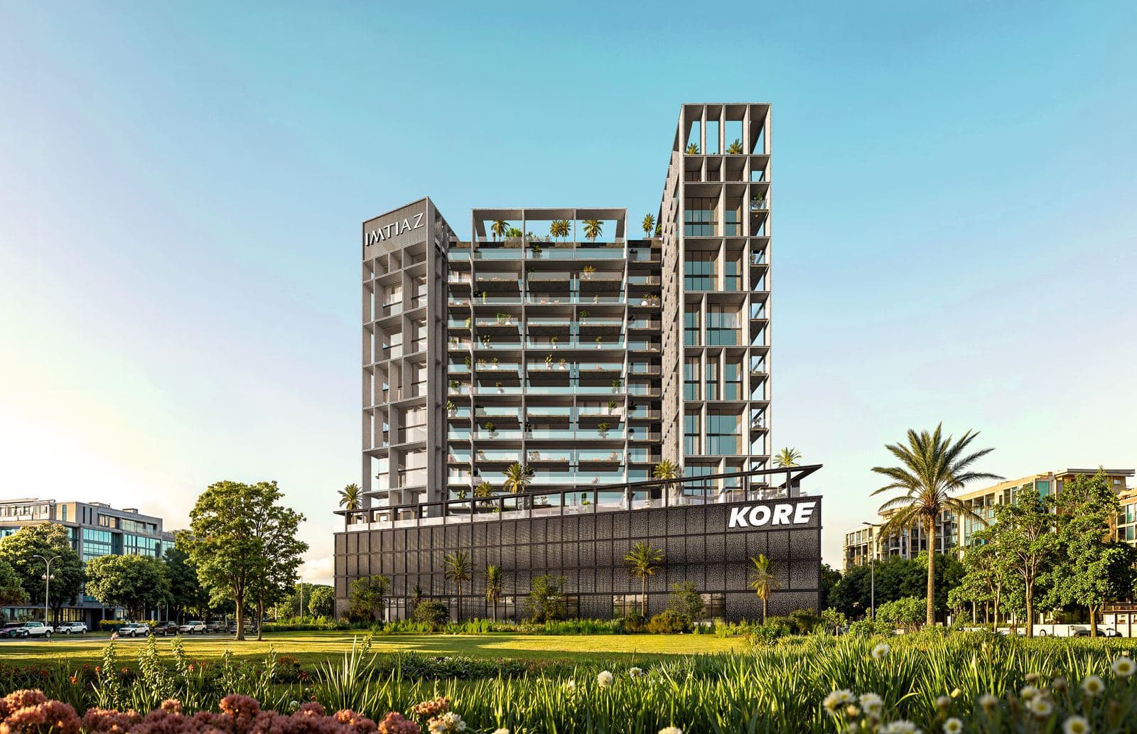 KORE by Imtiaz — the building from the park